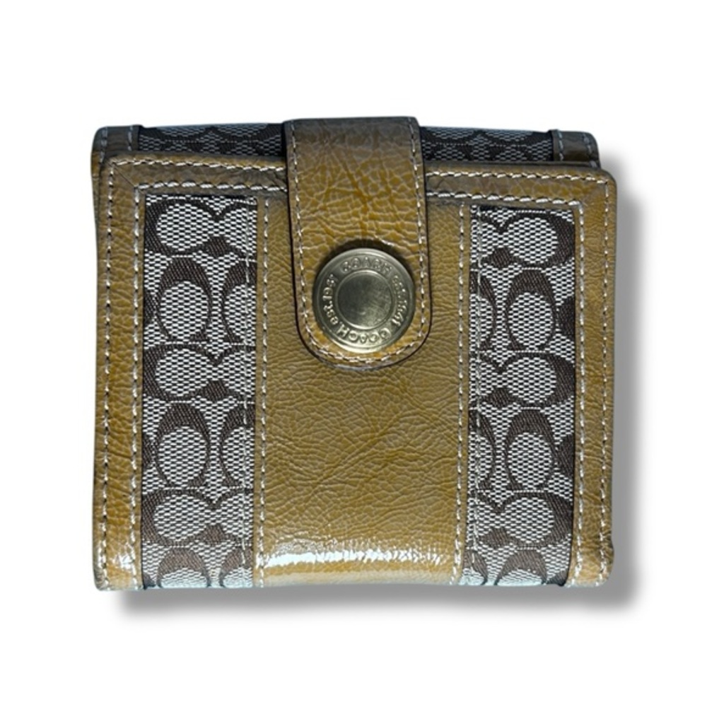 Coach Ergo Signature Brown Snap Closure Bifold Wallet - “Fatima”